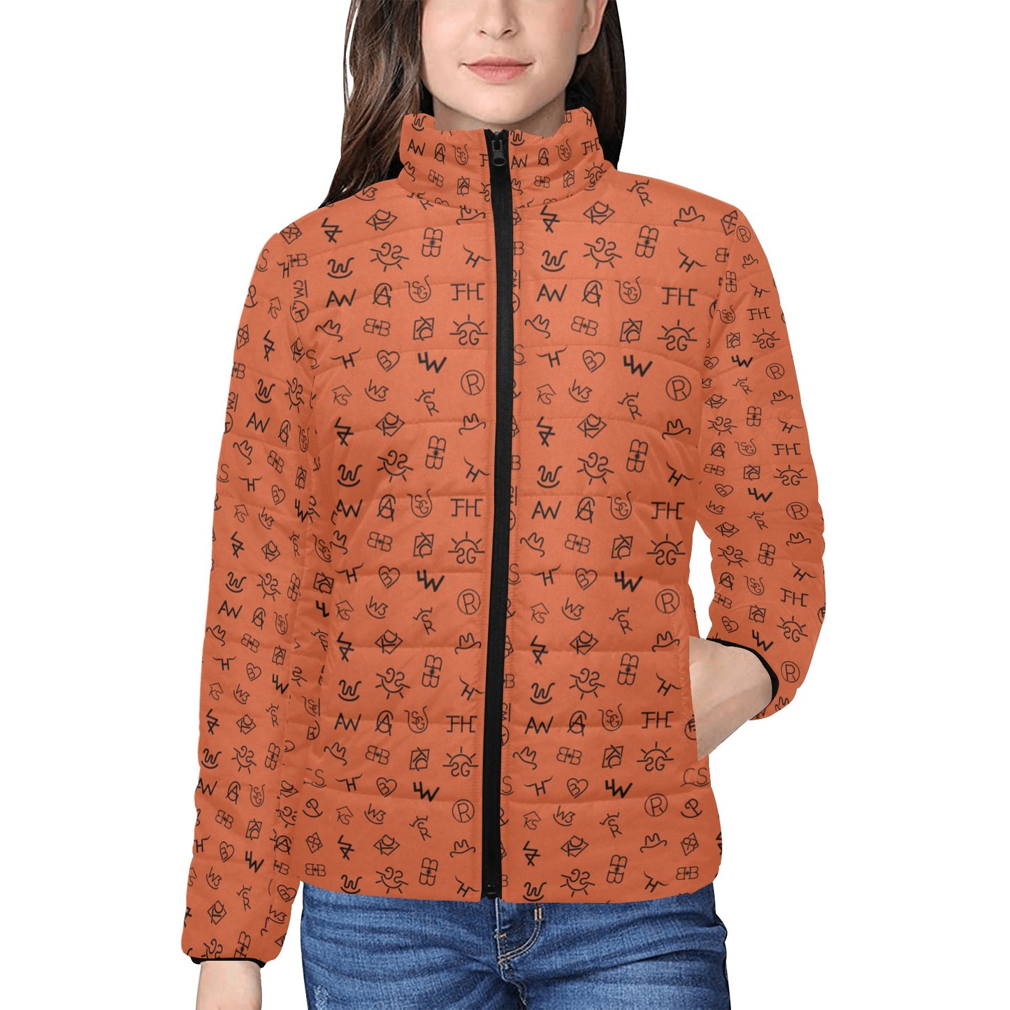 Rust Cattle Brands Women's Puffy Bomber Jacket