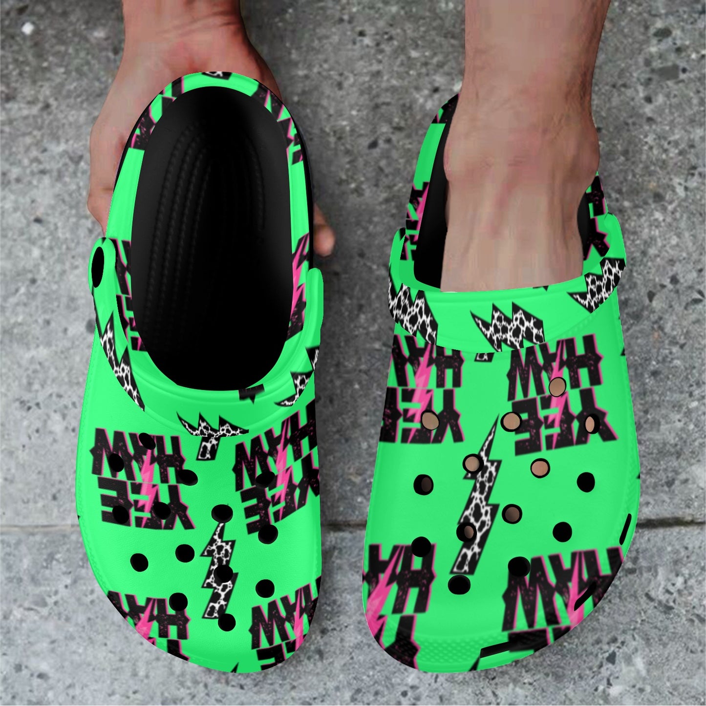Neon Yeehaw Clog Shoes