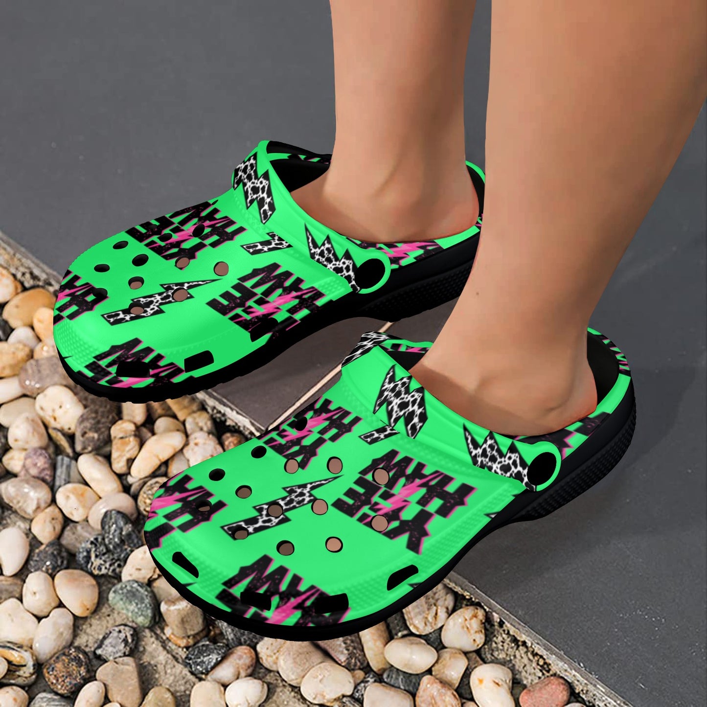 Neon Yeehaw Clog Shoes