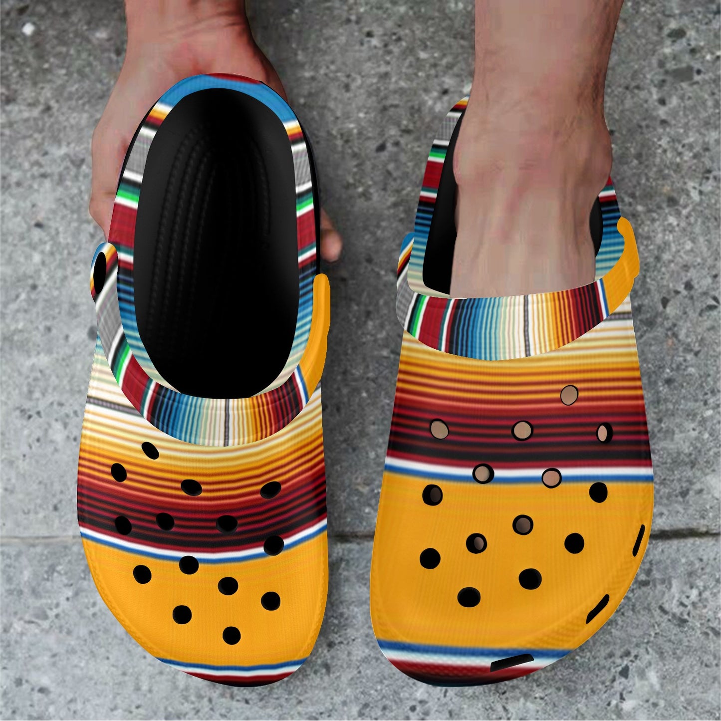 Mustard Serape Clog Shoes