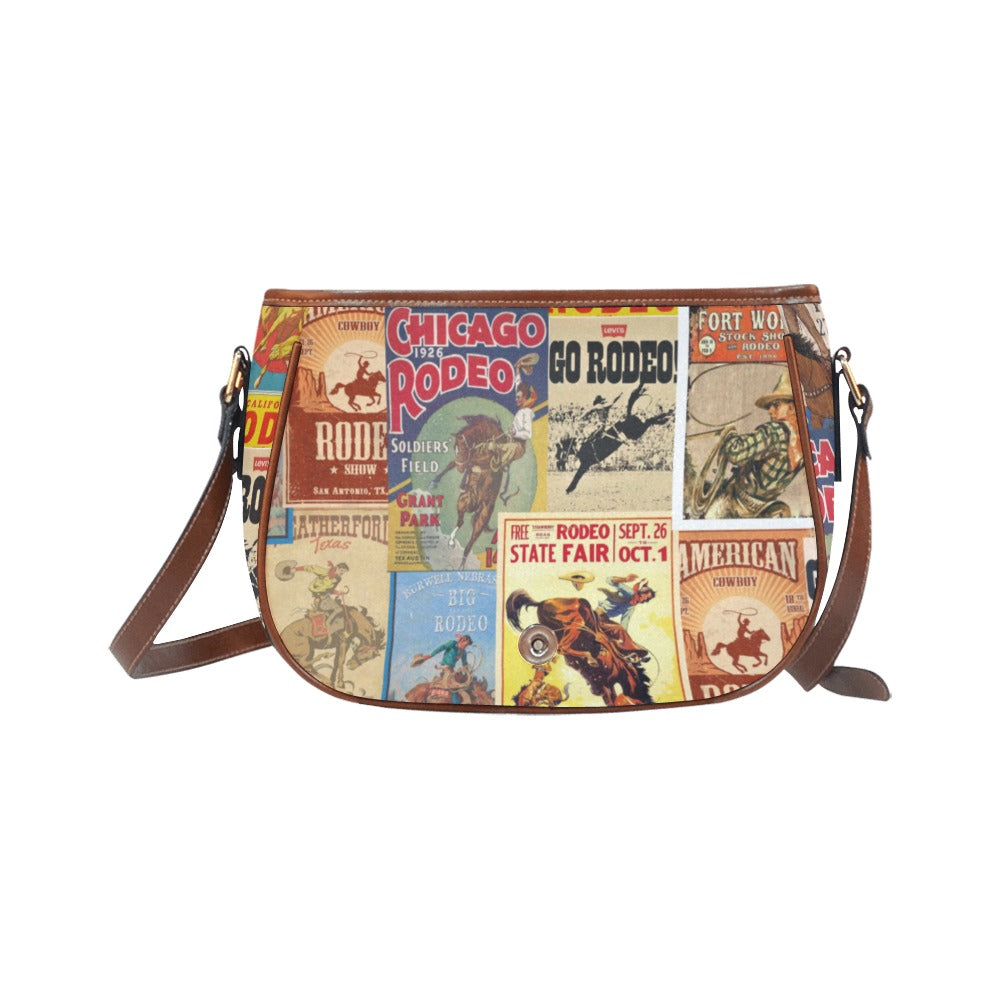 Vintage Rodeo Poster Western Saddle Bag Handbag
