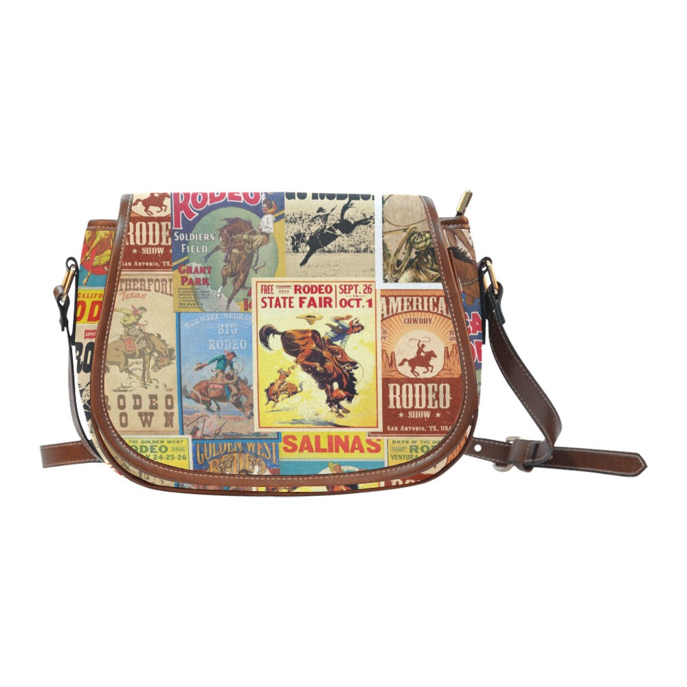 Vintage Rodeo Poster Western Saddle Bag Handbag