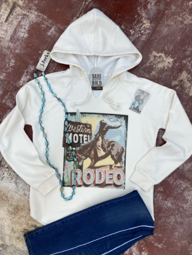 Rodeo Motel Sweatshirt - bronc hoodie, cowgirl, hoodie, rodeo, southwestern, western, WESTERNHOODIE -  - Baha Ranch Western Wear