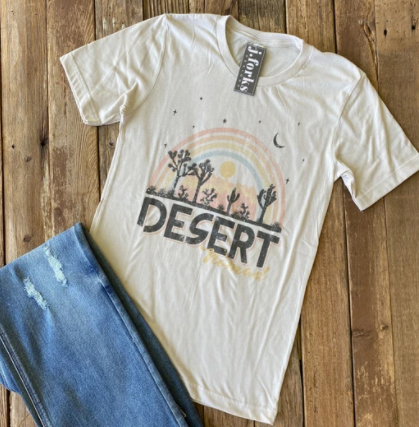 Desert Nomad Tee - boho, cactus, cactus western, cactusshirt, cowgirl, cowgirls, fall, graphic, guncontrol, horseshoe, life, southwestern, space, tees, western, westernstyle, westerntee -  - Baha Ranch Western Wear