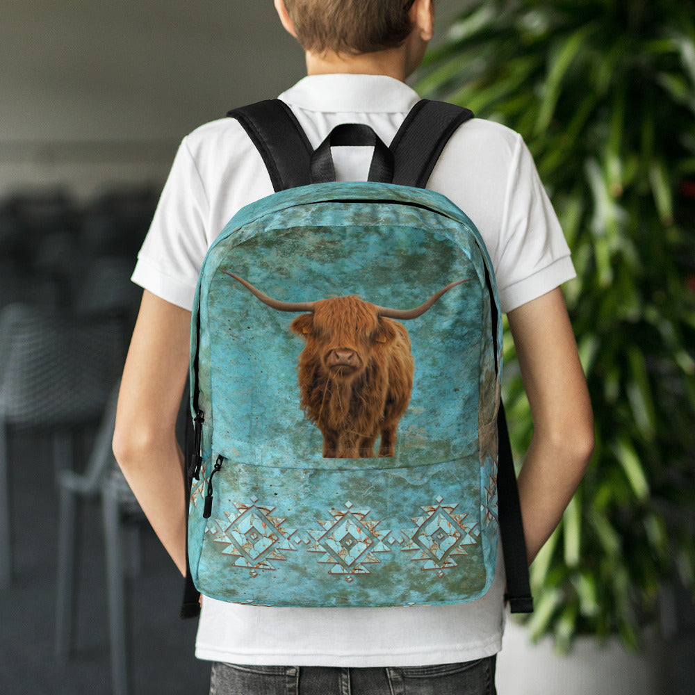 Turquoise Cow Print Bag
