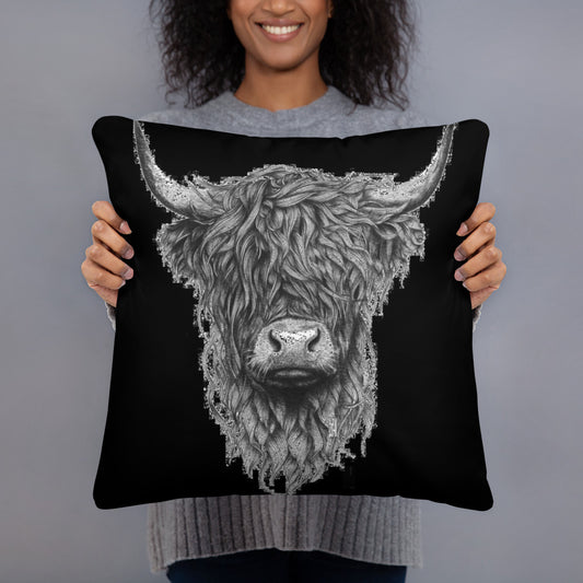 Highland Cow Throw Pillow - cow, cow pillow, gift, highland cow, pillow, pillows, throw pillows -  - Baha Ranch Western Wear