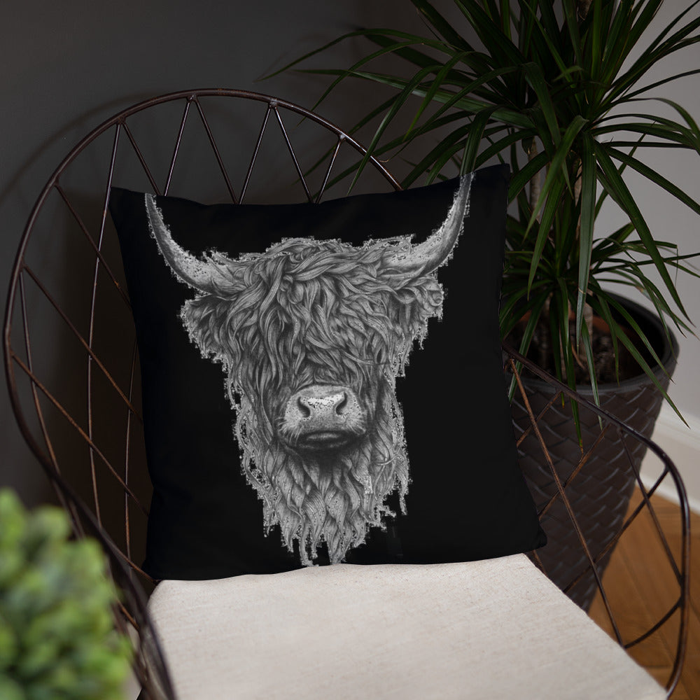 Highland Cow Throw Pillow - cow, cow pillow, gift, highland cow, pillow, pillows, throw pillows -  - Baha Ranch Western Wear