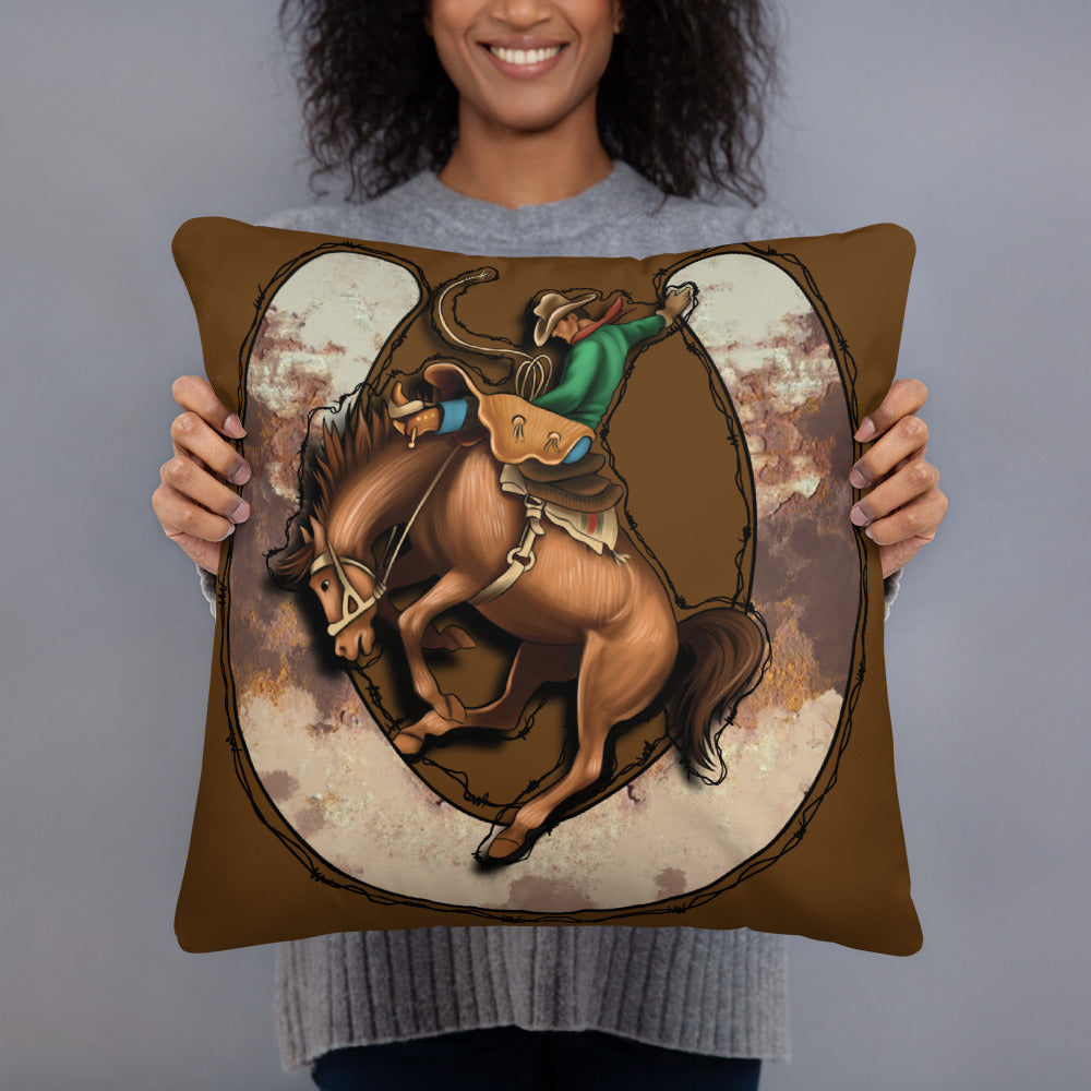 Bronc Rider Pillow Case - bronc, bronc rider, bronco, case, cowboy, decor, home decor, pillow, pillow case, pillows, throw pillow, western, western decor -  - Baha Ranch Western Wear