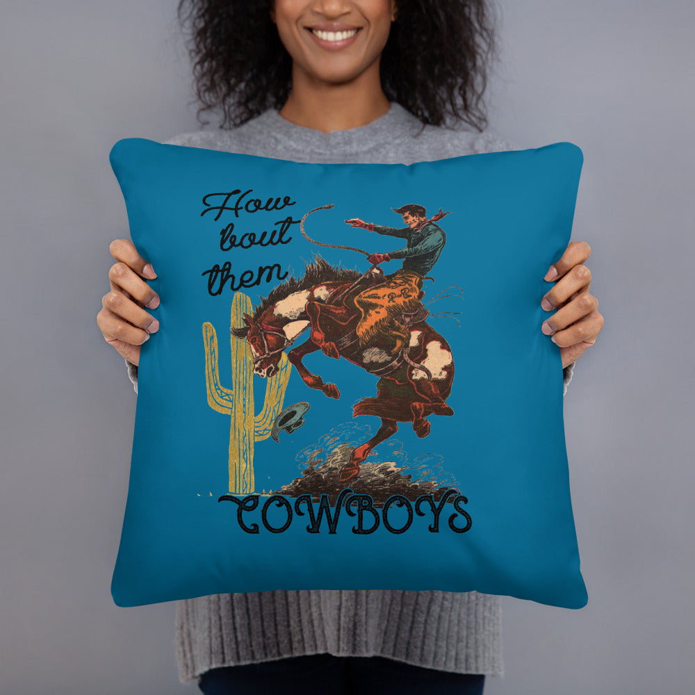 How 'Bout Them Cowboys Throw Pillow - cowboy, cowboys, gift, how bout them, pillow, pillows, throw pillows -  - Baha Ranch Western Wear