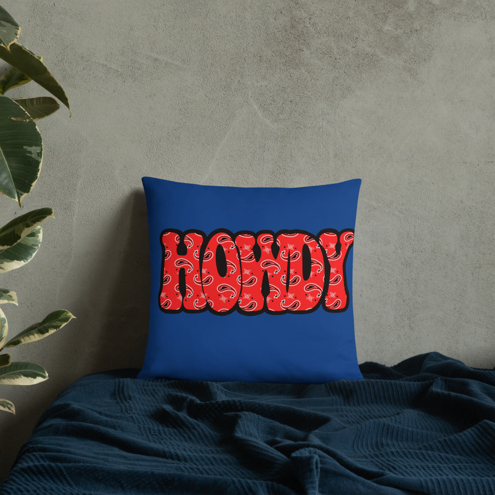Howdy Throw Pillow - bandana, bandana pillow, denim, home decor, homedecor, howd, howdy, howdy pillow, pillow, pillows -  - Baha Ranch Western Wear