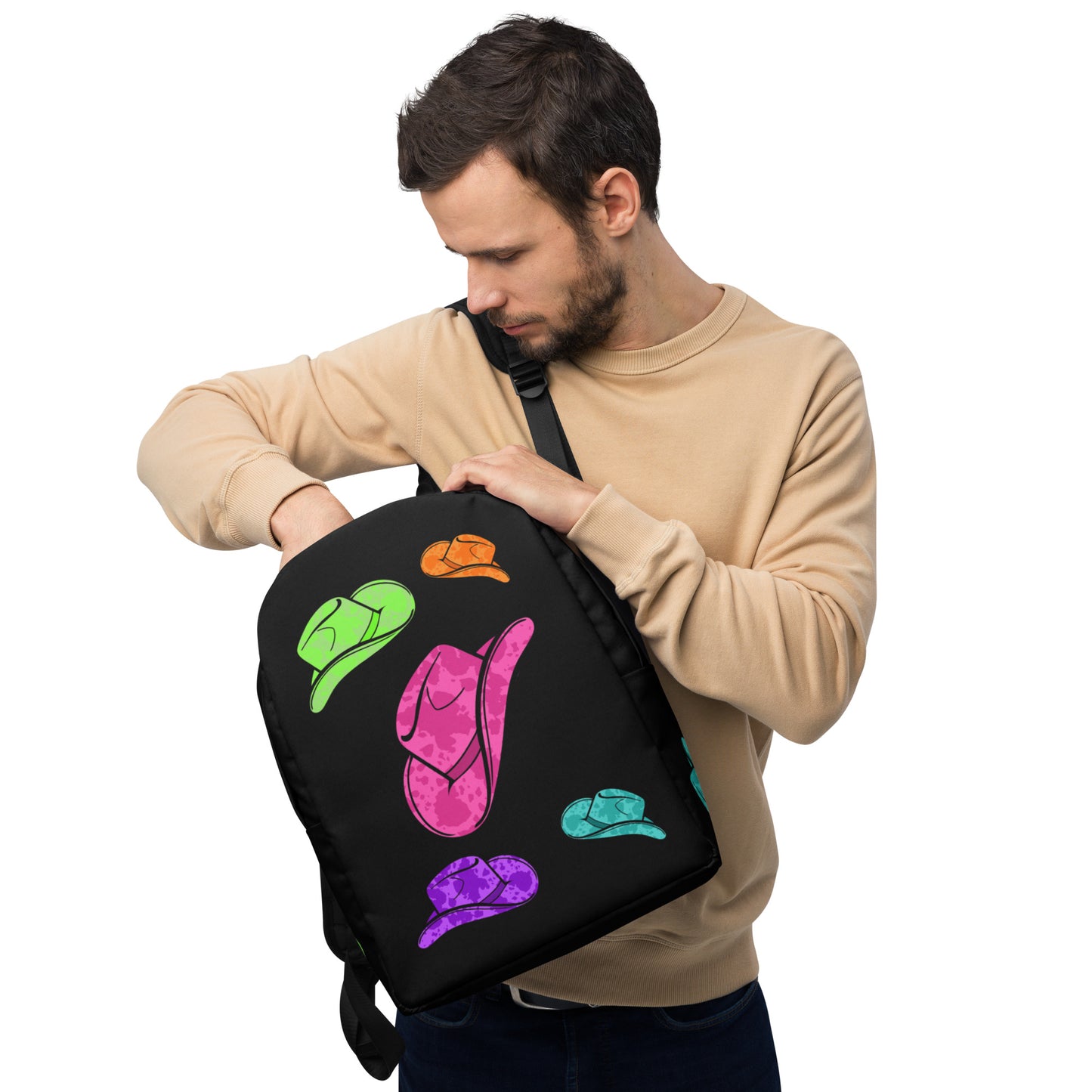 All Neon Hat Minimalist Backpack