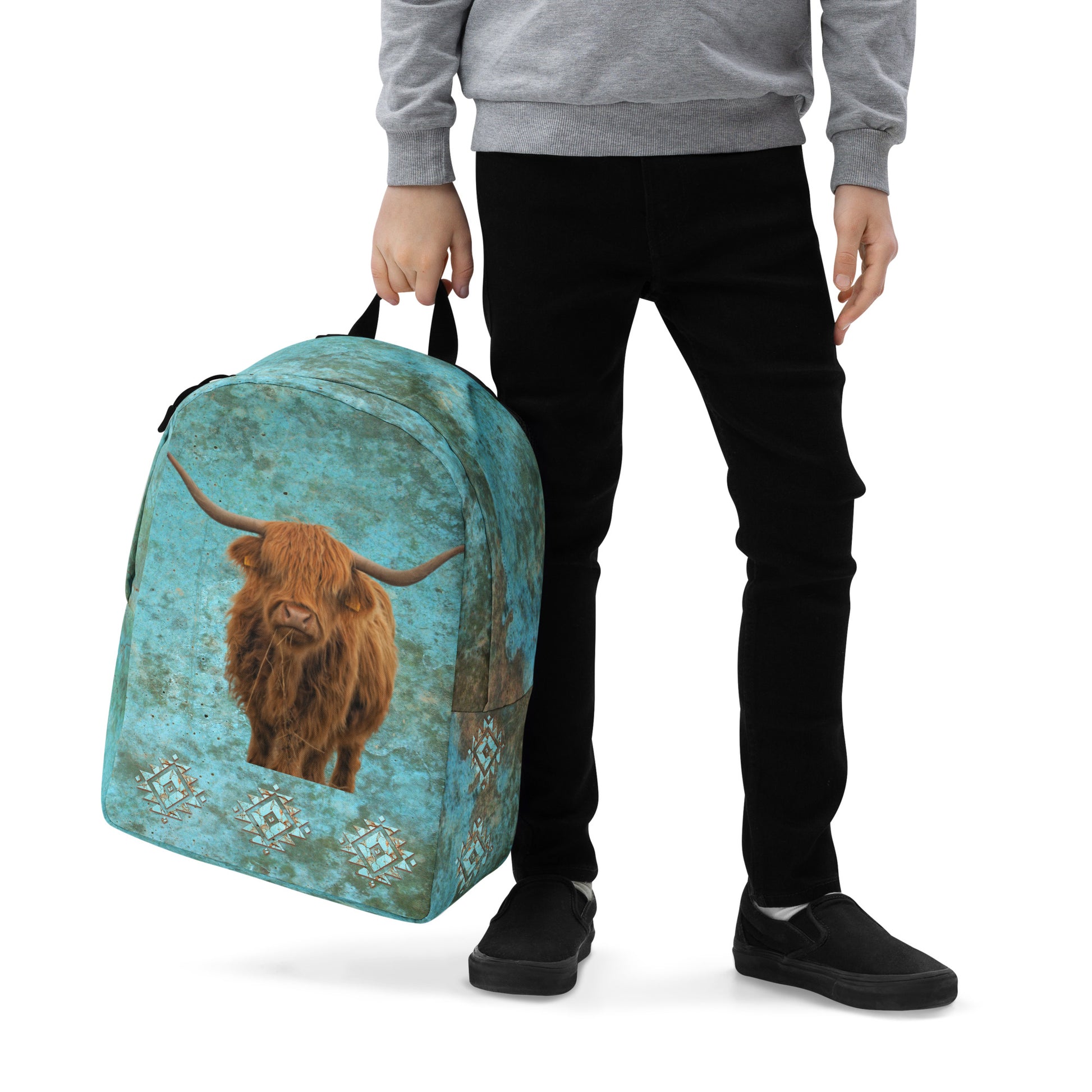 cow mini backpack Wrangler with Cowboy Trim Brown Size One Size Wrangler Mini backpack has a cow print design Product Name: Wrangler Women's Cow