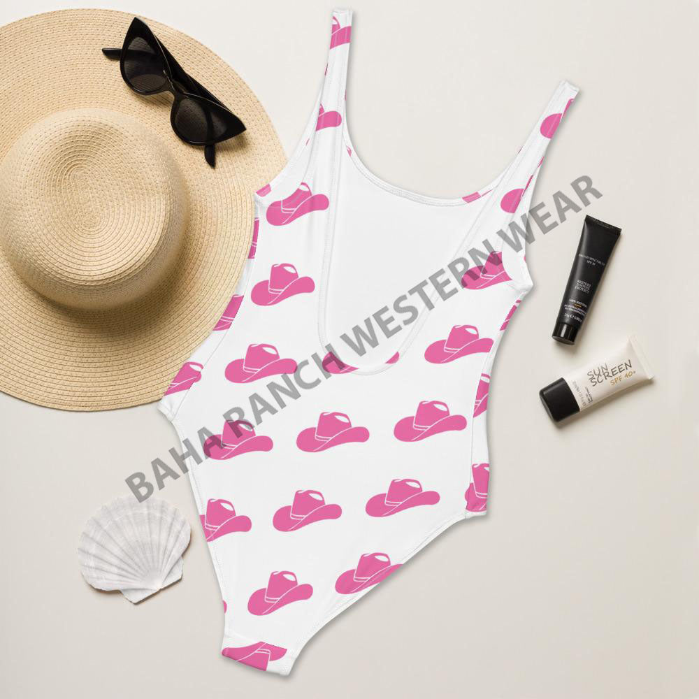 Yeehaw Pink Hat Yeehaw Swim Suit - #swimmingsuits, #swimwear, cowboy hat, hat, swim suit, swimming, swimming suit, swimwaer, turquoise, yee haw, yeehaw -  - Baha Ranch Western Wear