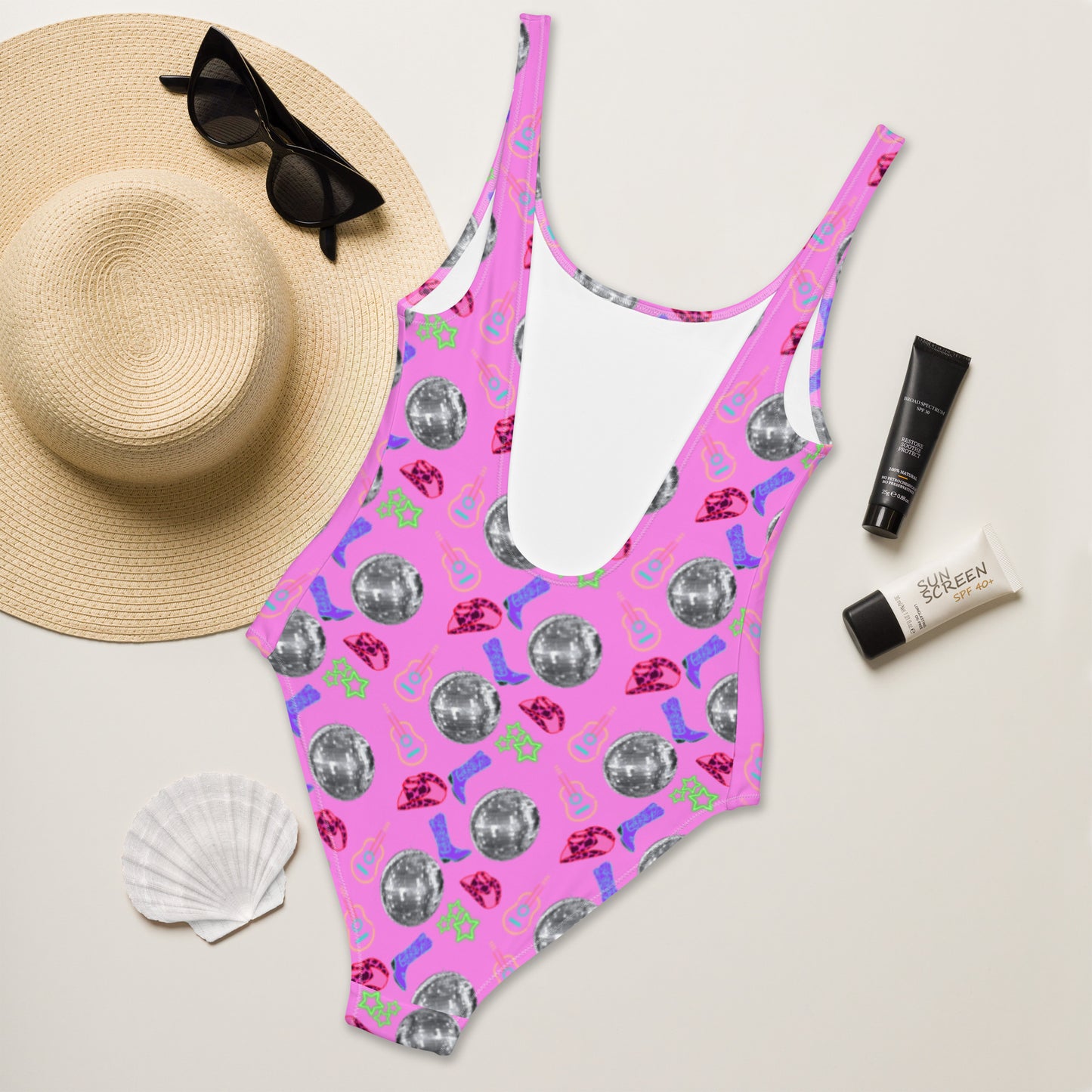 Yeehaw Disco Cowgirl One-Piece Swimsuit - #onepiece, #op, #swim, #swimming, #swimmingsuit, #swimsuit, #swimsuits, #westernswimsuit, bikini swim suit, bikini swim wear, cowboy boots, disco, disco cowgirl, pink, swim suit, swim suits, swim waer, swim wear, swim wera, swimming suit, swimming suits, swimmingsuits, swimsui, swimsuts, swimwaer, swimwear, yeehaw swimsuit -  - Baha Ranch Western Wear