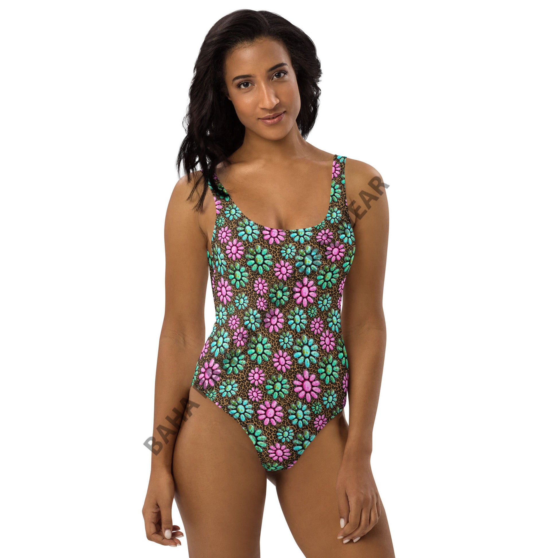Yeehaw Pink Turquoise Cowgirl One-Piece Swimsuit - #swimmingsuit, #westernswimsuit, cowgirl, one piece, pink turquoise, southwestern, swim, swim suit, swim suits, swim waer, swim wear, swim wera, swimming, swimming suit, swimming suits, swimmingsuits, swimsuit, swimsuits, swimsuts, swimwaer, swimwear, turquoise, western -  - Baha Ranch Western Wear