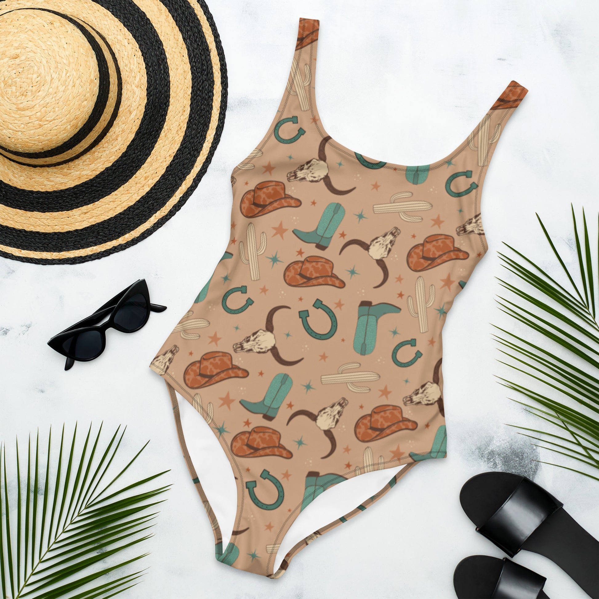 Yeehaw All Western One-Piece Swimsuit - #op, all western, beach, one piece, one pieec, swim wear, swimming, western -  - Baha Ranch Western Wear