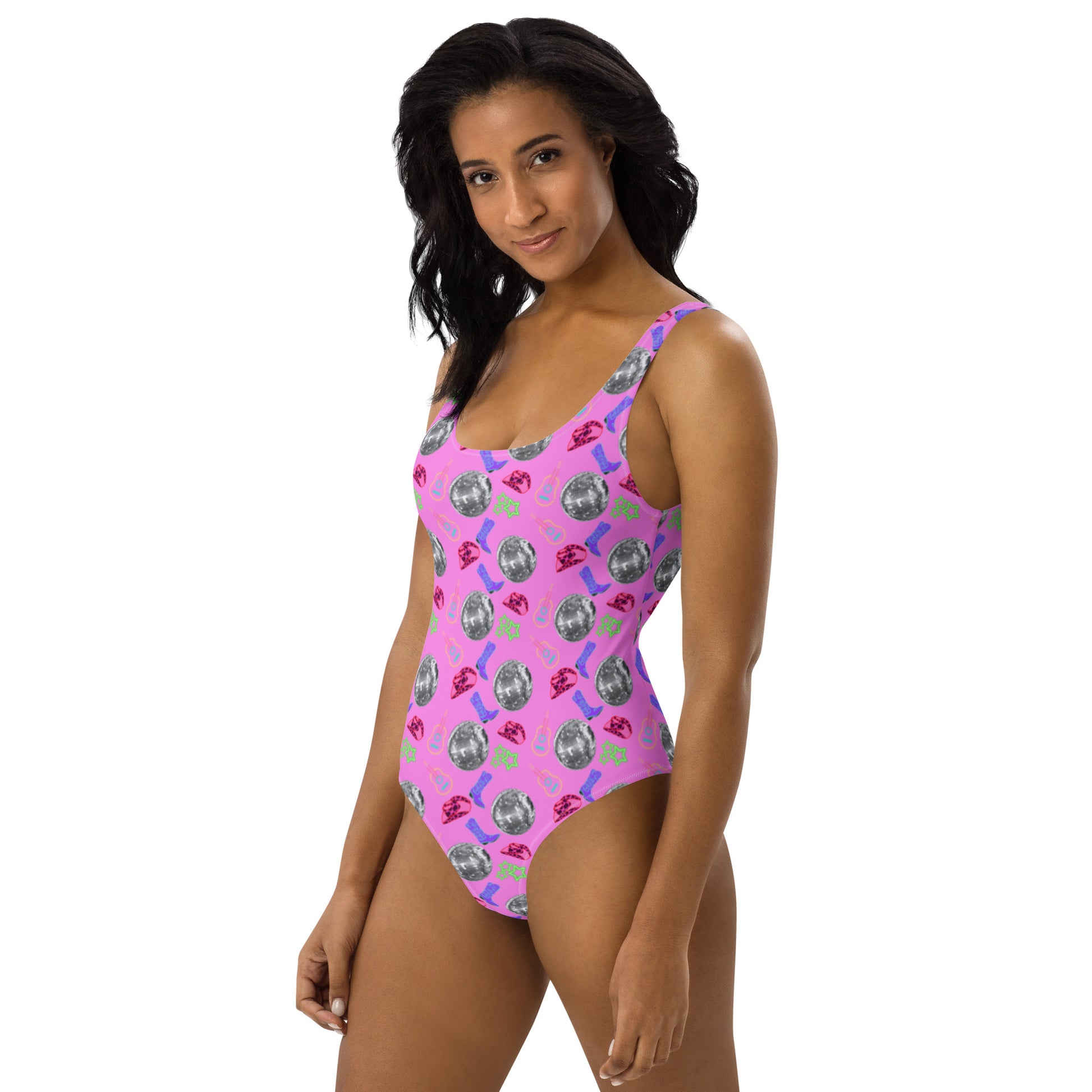 Yeehaw Disco Cowgirl One-Piece Swimsuit - #onepiece, #op, #swim, #swimming, #swimmingsuit, #swimsuit, #swimsuits, #westernswimsuit, bikini swim suit, bikini swim wear, cowboy boots, disco, disco cowgirl, pink, swim suit, swim suits, swim waer, swim wear, swim wera, swimming suit, swimming suits, swimmingsuits, swimsui, swimsuts, swimwaer, swimwear, yeehaw swimsuit -  - Baha Ranch Western Wear