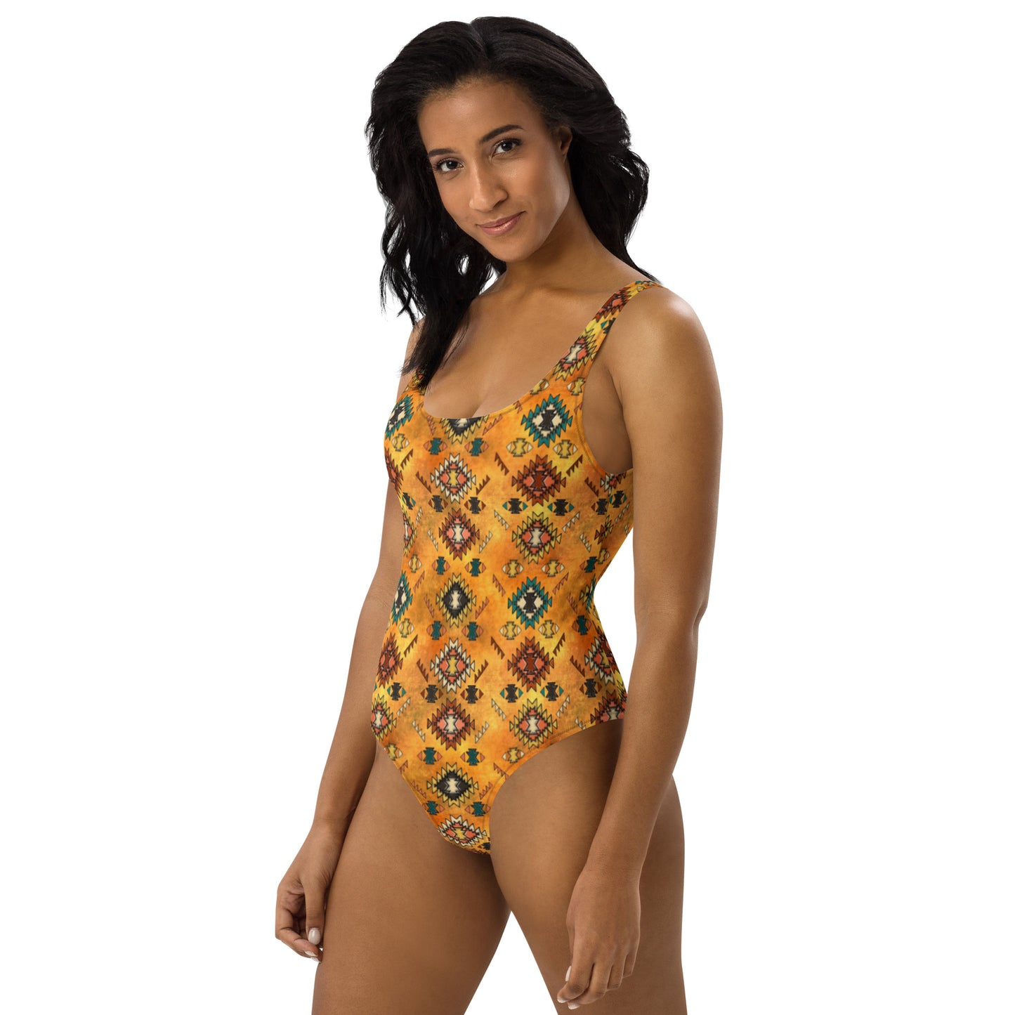 Yeehaw Golden Aztec One-Piece Swimsuit - #onepiece, #op, #swimming, #westernswimsuit, aztec, golden, golden aztec, golden bikini, one piece, swim, swim wera, swimsui, swimsuit, swimsuits, swimsuts, swimwear, western print -  - Baha Ranch Western Wear