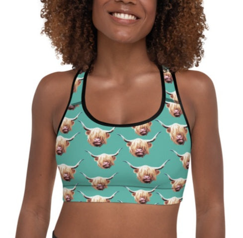 Highland Cow Sports Bra - Main Image