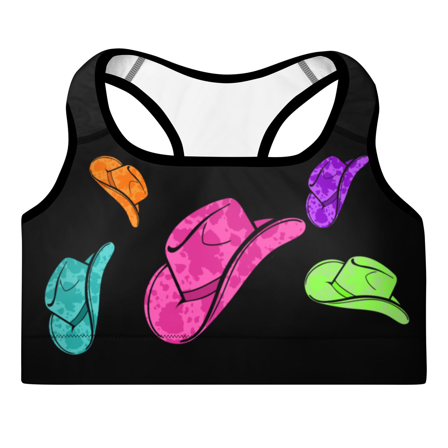 All Neon Hat Padded Sports Bra