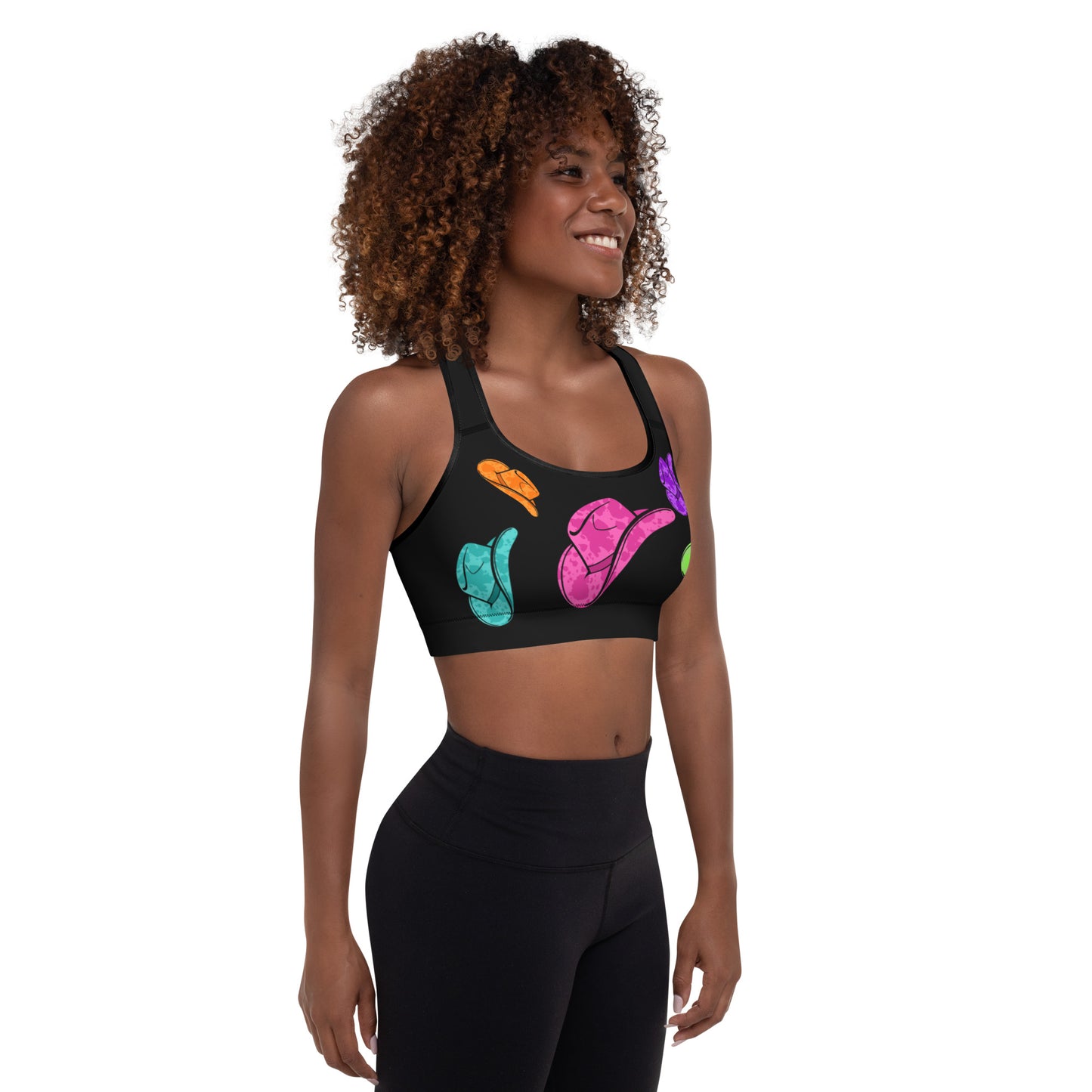 All Neon Hat Padded Sports Bra