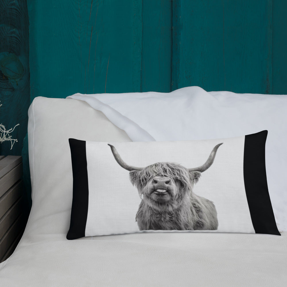 Highland Cow Aztec Premium Pillow - aztec, highland, pillow, Ranch -  - Baha Ranch Western Wear