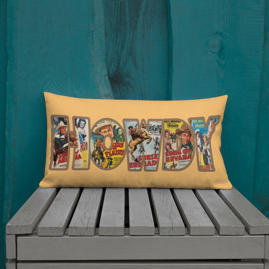 Howdy Premium Pillow - couch, howdy, howdy pillow, pillow, throw pillow, western, western print -  - Baha Ranch Western Wear