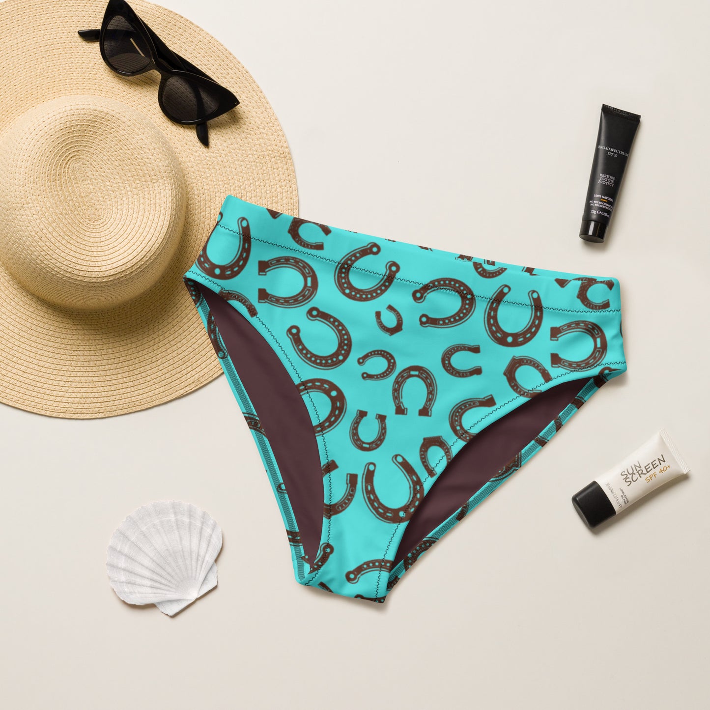 Yeehaw Turquoise Horseshoe Bikini Bottom - #bkbottom, #swim, #swimming, #swimsuits, #westernswimsuit, bikini, bikini swim suit, bikini swim wear, bikini top, boho, horse shoe, horseshoe, swim wera, swimmingsuits, swimsui, swimsuit, swimwear, yeehaw swimsuit -  - Baha Ranch Western Wear