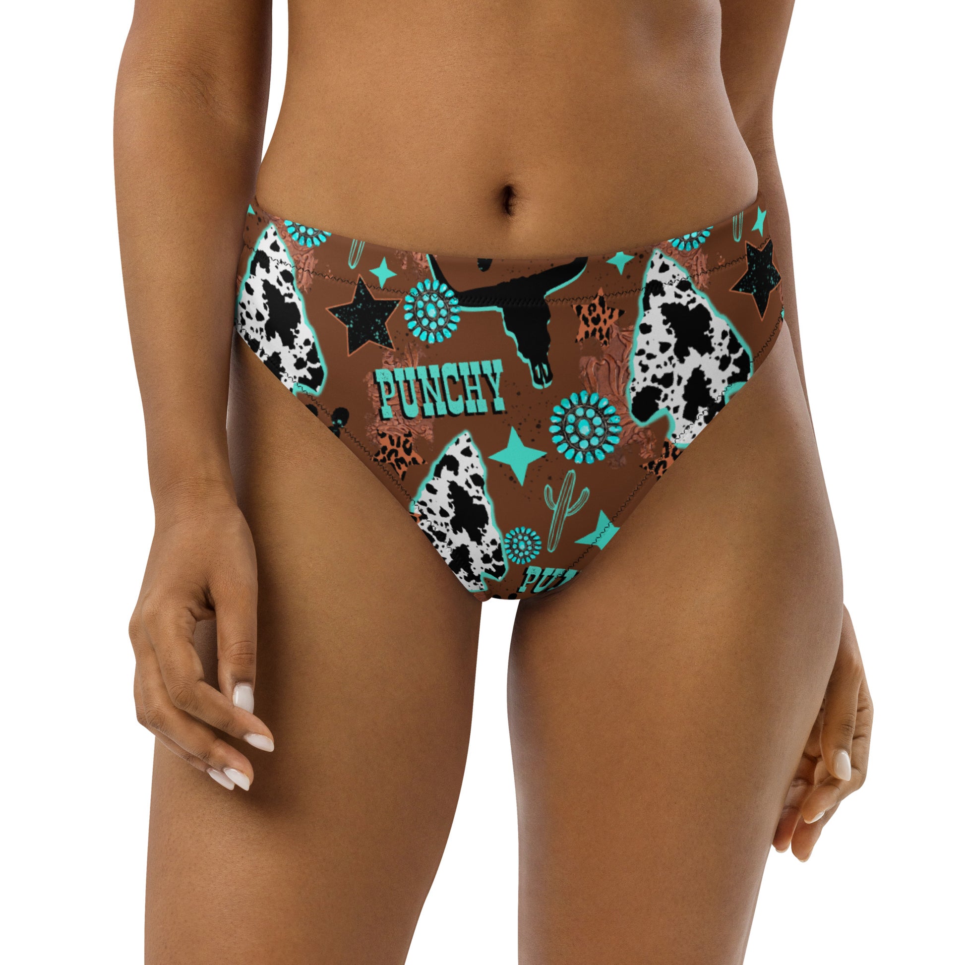 Yeehaw Punchy Turquoise Bikini Bottom - #bkbottom, beach, bikini, punchy, swim wear, swimming, swimsuit, turquoise, western -  - Baha Ranch Western Wear