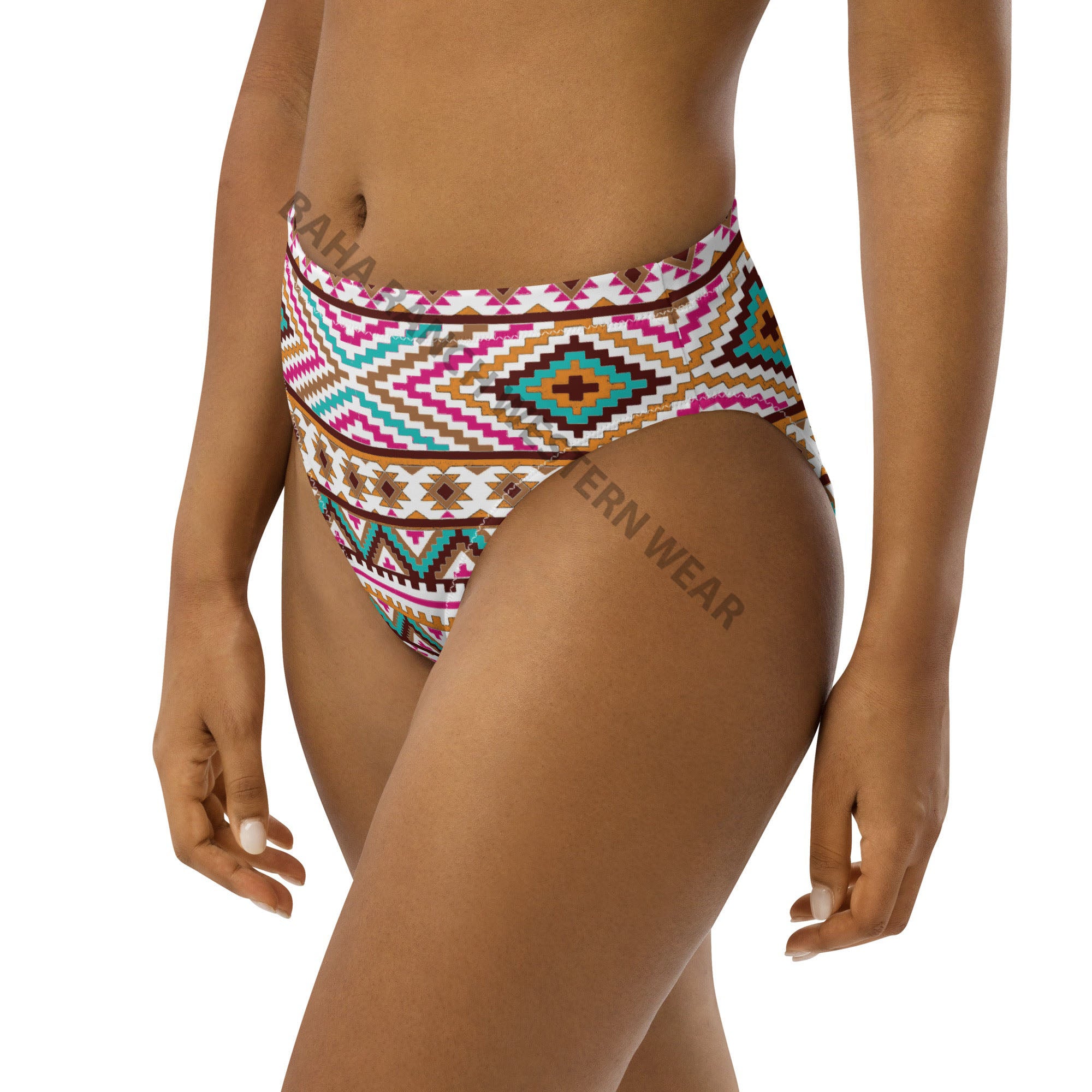 Tribal bathing suit with high sales waisted bottoms