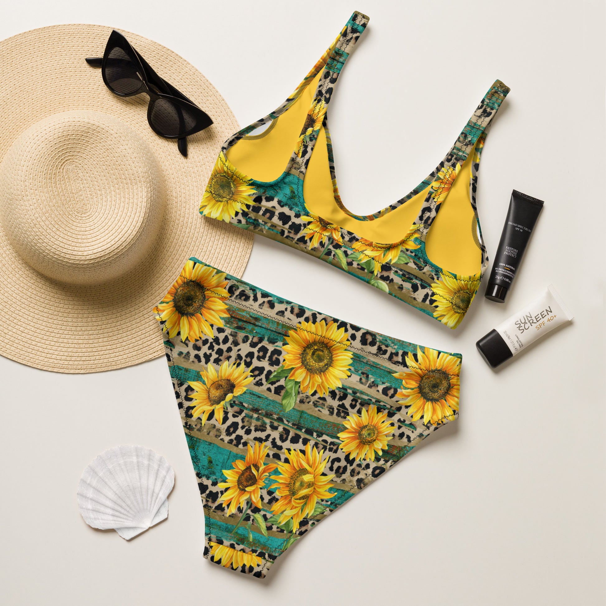 Sunflower Side Up One-piece Swimsuit – Tiny Town Aesthetics