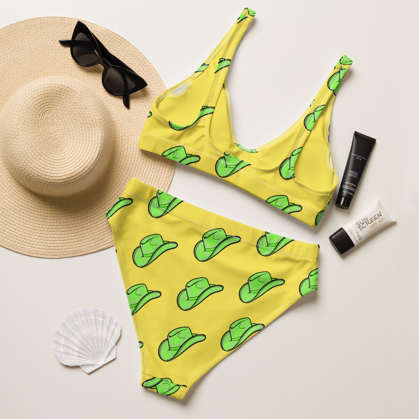 Yeehaw Green Hat Bikini - #bk, bikini, green hat, hat, western, yeehaw -  - Baha Ranch Western Wear