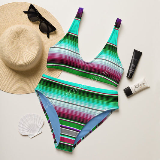 Yeehaw Aqua Serape Bikini - #bk, aqua, aqua serape, aztec, aztec print, aztec prints, bikini, bold, serape, summer, summer time, swim suit, swimming suit, swimsuit, western -  - Baha Ranch Western Wear