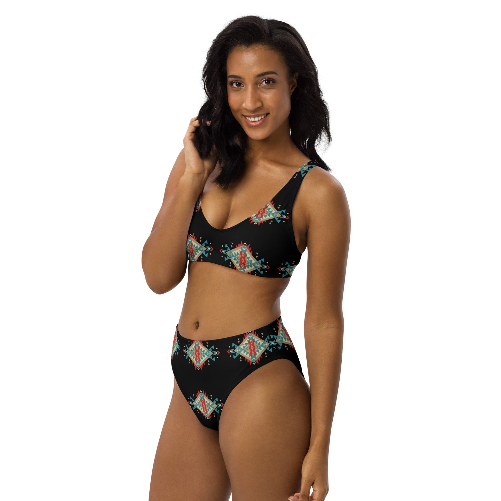 Yeehaw Black Aztec Bikini - #bk, aztec, bikini, bikini set, black, black aztec, black aztec bikini, yeehaw, yeehaw bikini -  - Baha Ranch Western Wear