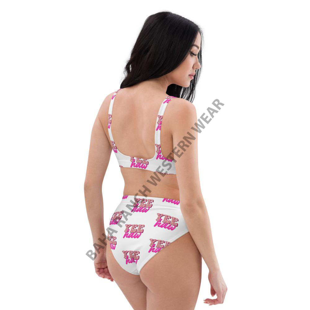 Yeehaw Pink Bikini - #bk, #swimmingsuits, #swimsuits, bikini, bikini suit, bikini swim suit, bikini swim wear, high waisted, high waisted bikini, pink, pink color, swim, swim suit, swim suits, swim waer, swim wear, swimsuit, swimwear, white, white sweatshirt, white swimsuit, yeehaw, yeehaw print, yeehaw swimsuit -  - Baha Ranch Western Wear