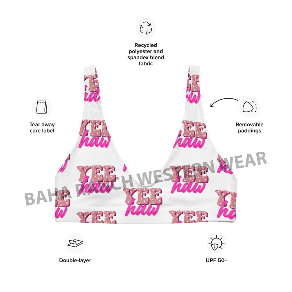 Yeehaw Bikini Top - #bktop, #swimmingsuits, #swimwear, bikini, bikini suit, pink, swim suit, swimming, swimming suit, swimwaer, yee haw, yeehaw -  - Baha Ranch Western Wear