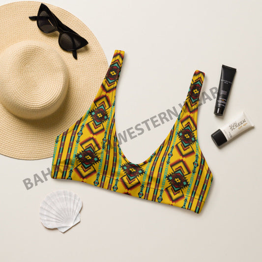 Yeehaw Mustard Aztec Bikini Top - #bktop, #swim, #swimming, #swimmingsuit, #swimmingsuits, #swimsuit, #swimsuits, #swimwear, #westernswimsuit, aztec, aztec print, aztex, beach, beaches, bikini, bikini swim suit, bikini swim wear, mustard, mustard color, summer, summer time, swim suit, swim suits, swim waer, swim wear, swim wera, swimming suit, swimming suits, swimsui, swimsuts, swimwaer -  - Baha Ranch Western Wear