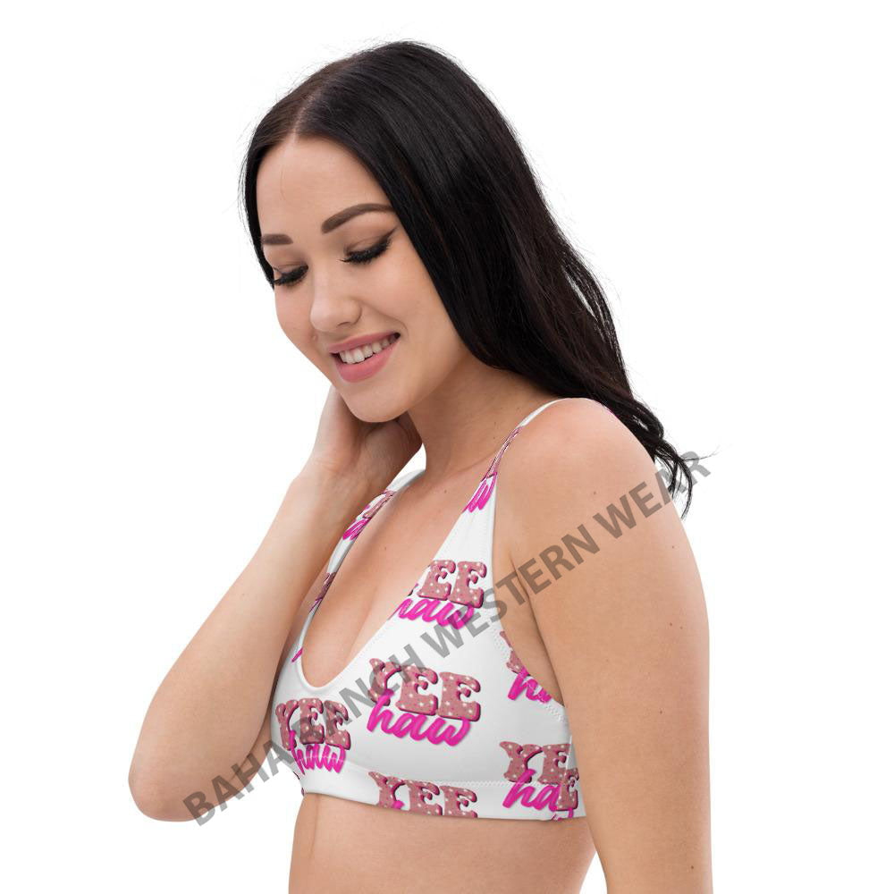 Yeehaw Bikini Top - #bktop, #swimmingsuits, #swimwear, bikini, bikini suit, pink, swim suit, swimming, swimming suit, swimwaer, yee haw, yeehaw -  - Baha Ranch Western Wear