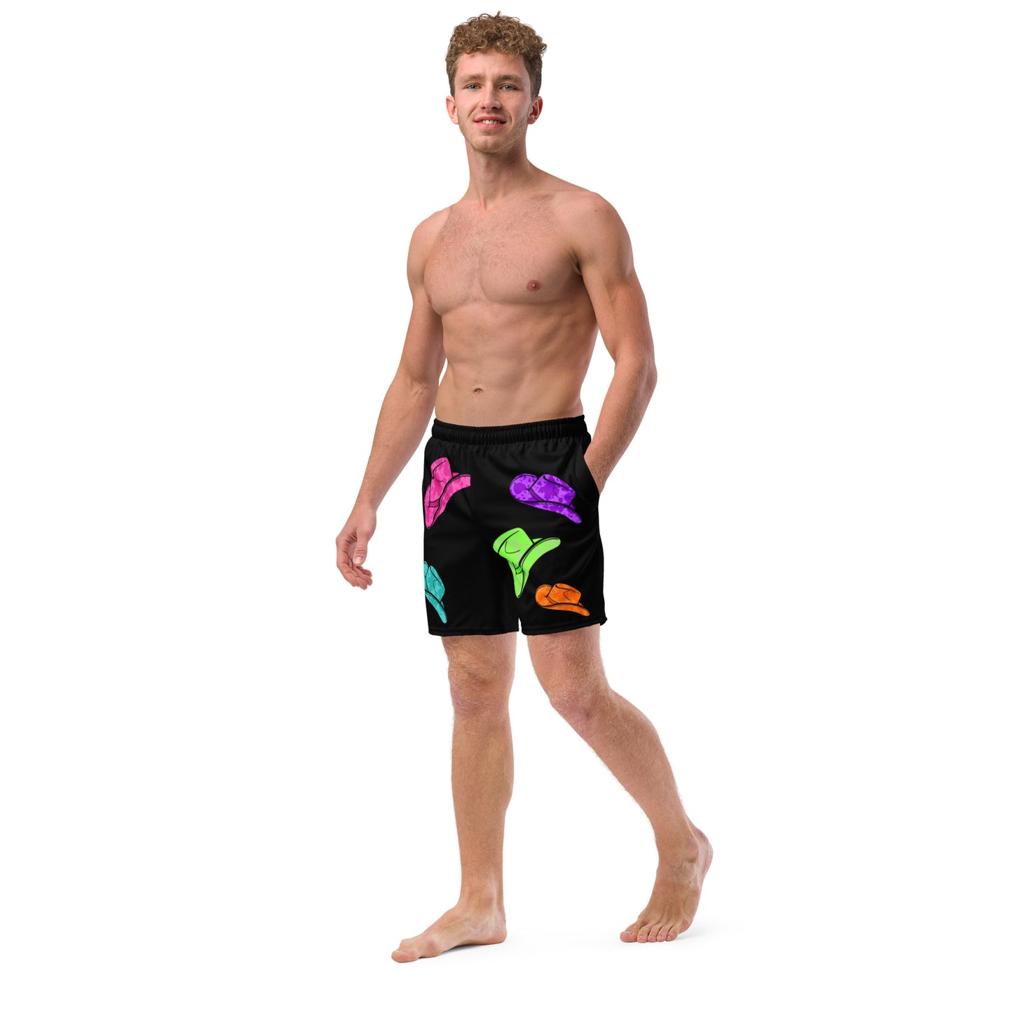 Yeehaw All Neon Men's Swim Trunks
