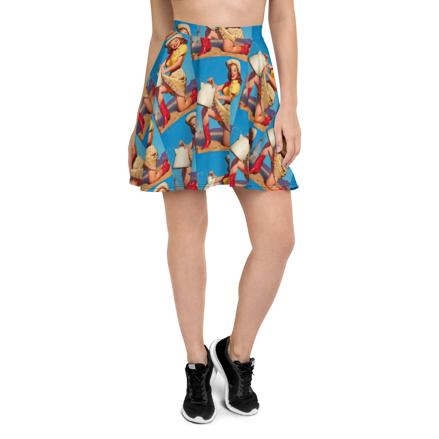 Pin Up Cowgirl Skater Skirt - cowgirl, pin up, pin up cowgirl, pinup, skater, skater skirt, skirt, vintage, vintage cowgirl, womens -  - Baha Ranch Western Wear