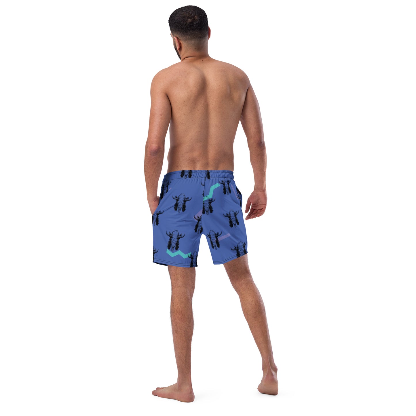 Yeehaw Mullet Cowboy Men's Swim Trunks - #swimsuit, #swimwear, men's, swim, swim shorts, swim trunks, swim wear, swimming, trunks -  - Baha Ranch Western Wear