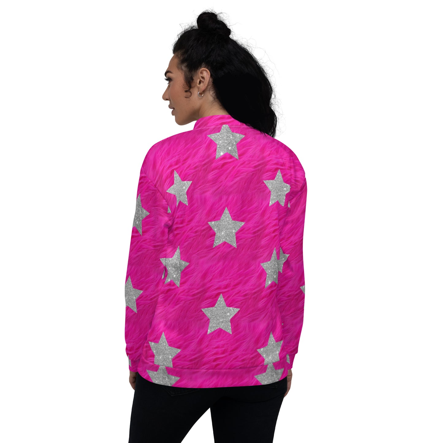 Super Star Unisex Bomber Jacket - jacket, jackets, pink, star, stars, super, super star -  - Baha Ranch Western Wear