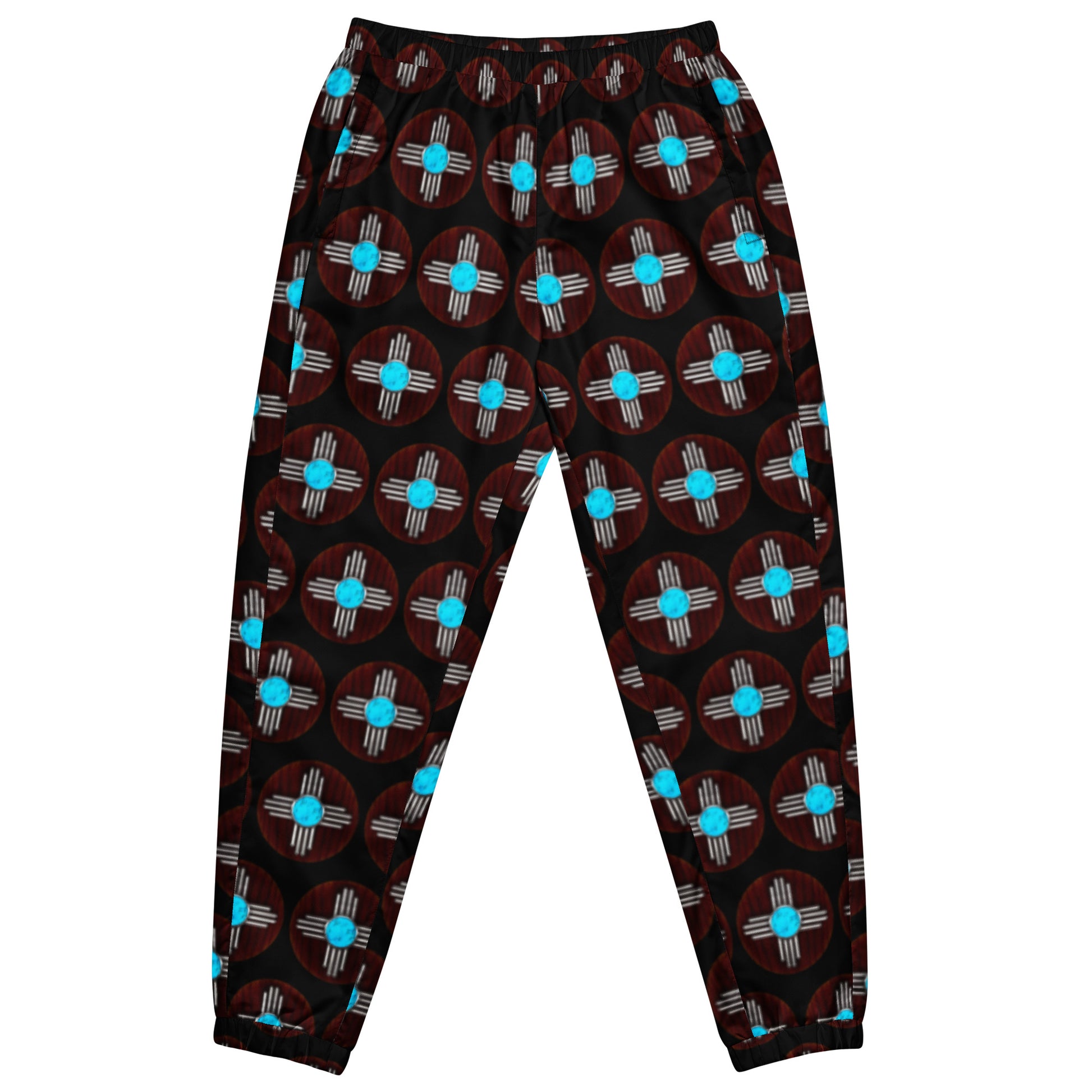 Turquoise Zia Unisex Track Pants - mens, track, track pants, unisex, womens, work out, workout, zia, zia design -  - Baha Ranch Western Wear