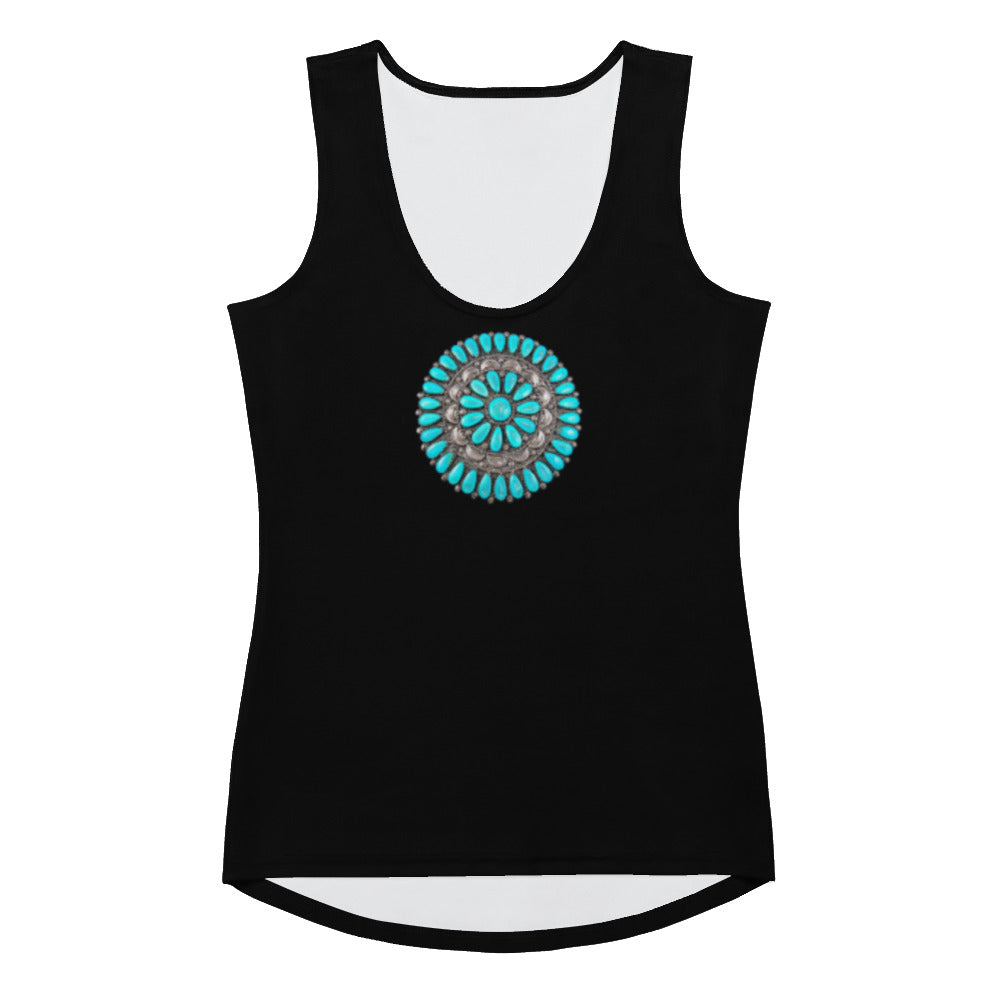 Turquoise Concho Tank - tank, tank top, turquoise, turquoise concho, womens -  - Baha Ranch Western Wear