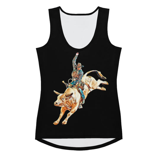 Bull Riding Tank Top - bull, bull rider, bull riding, tank, tank top, womens -  - Baha Ranch Western Wear