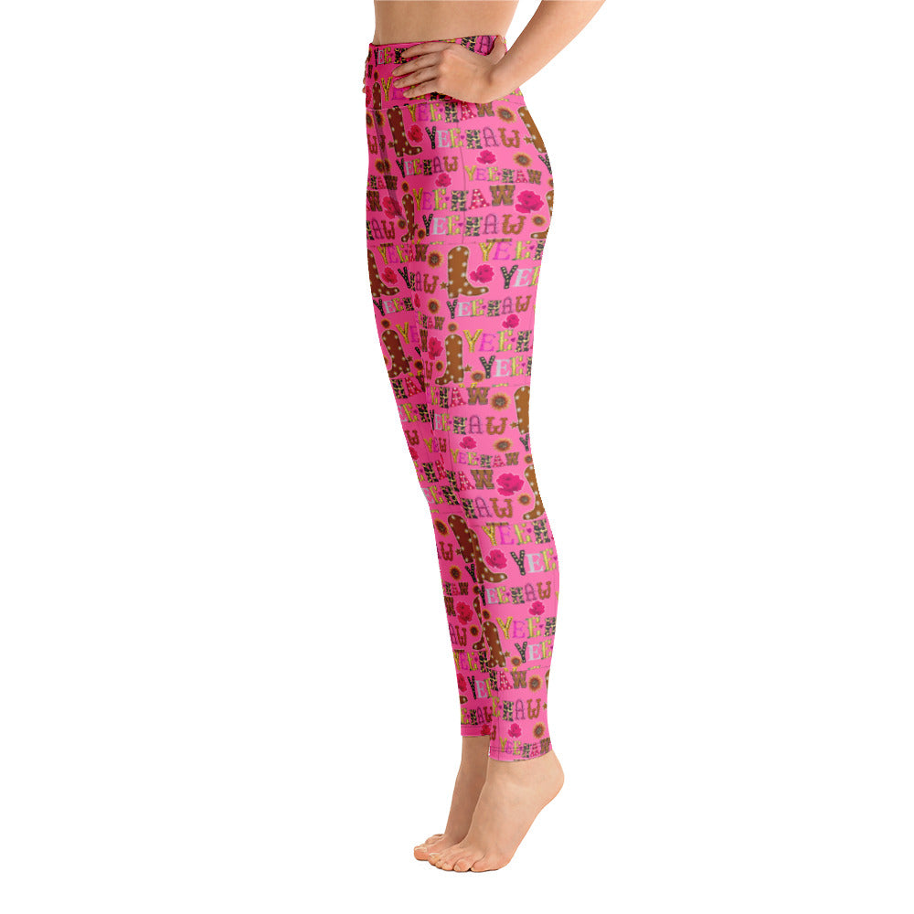 Pink Yeehaw Yoga Leggings
