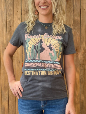 Sweet Escape Tee - cactus, cowgirl, graphic, scape, shirt, shirts, southwestern, t, tee, tees, western -  - Baha Ranch Western Wear