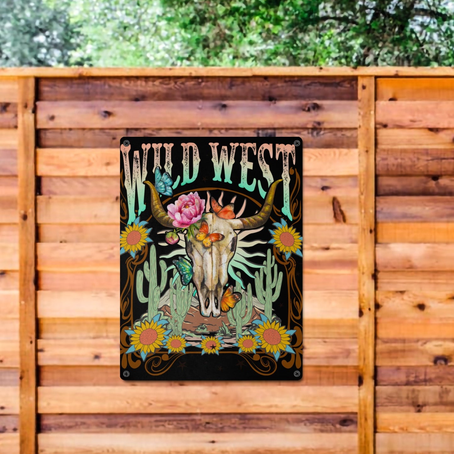 Wild West Metal Art Sign Metal Tin Sign 12"x16"(Made in Queen)