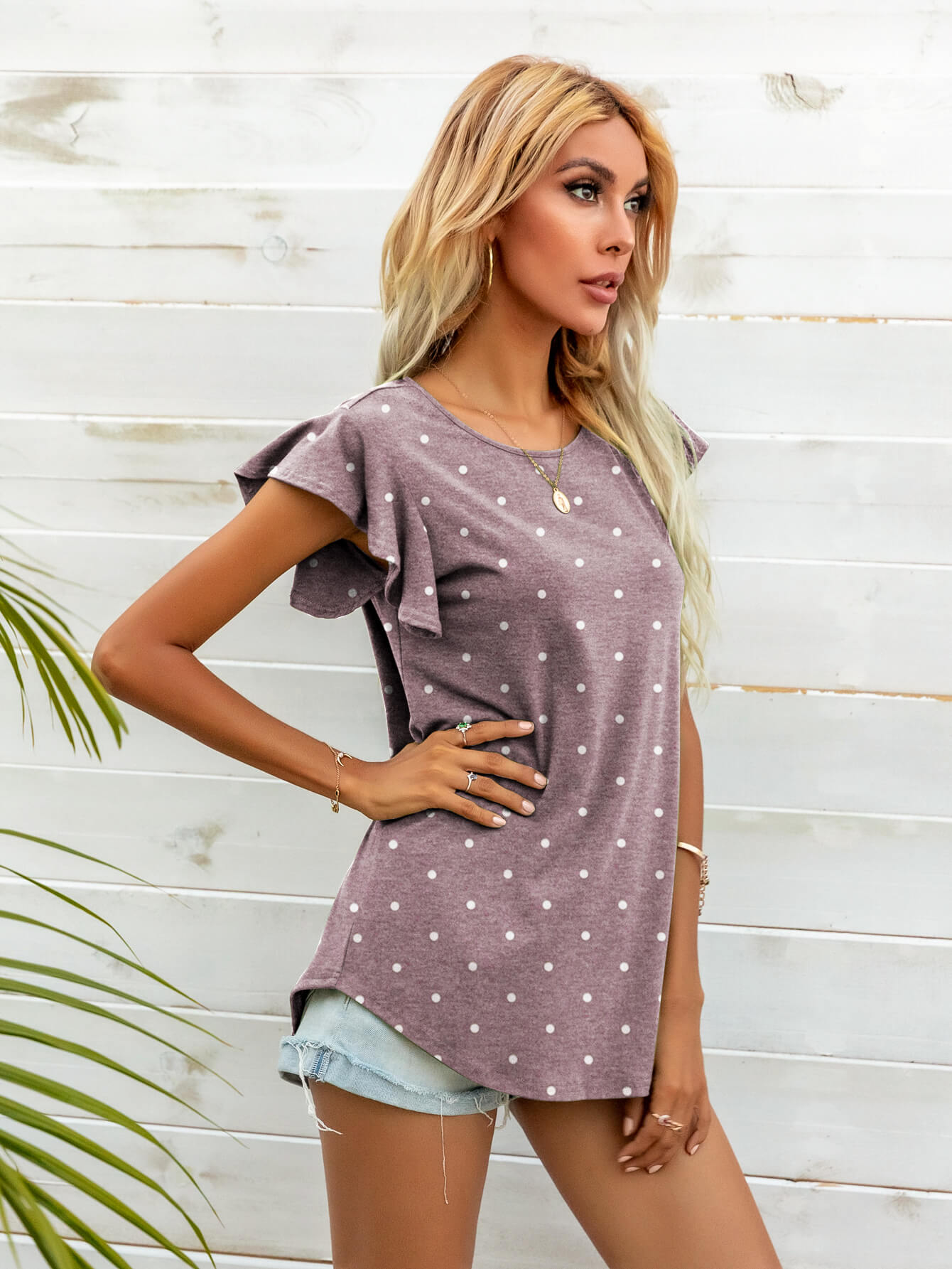 Round Neck Butterfly Sleeve Top - choice of prints