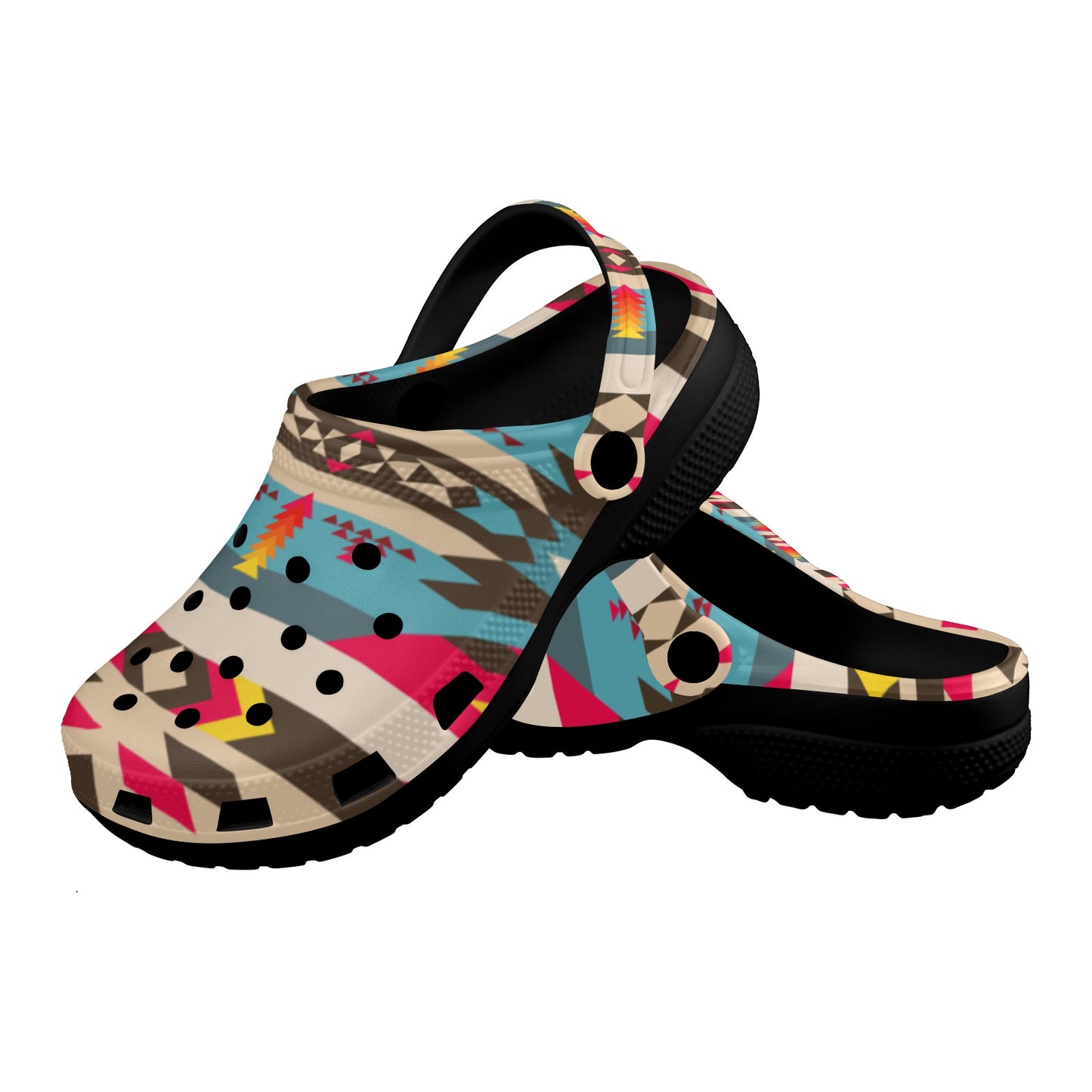 Colorful Aztec Clog Shoes